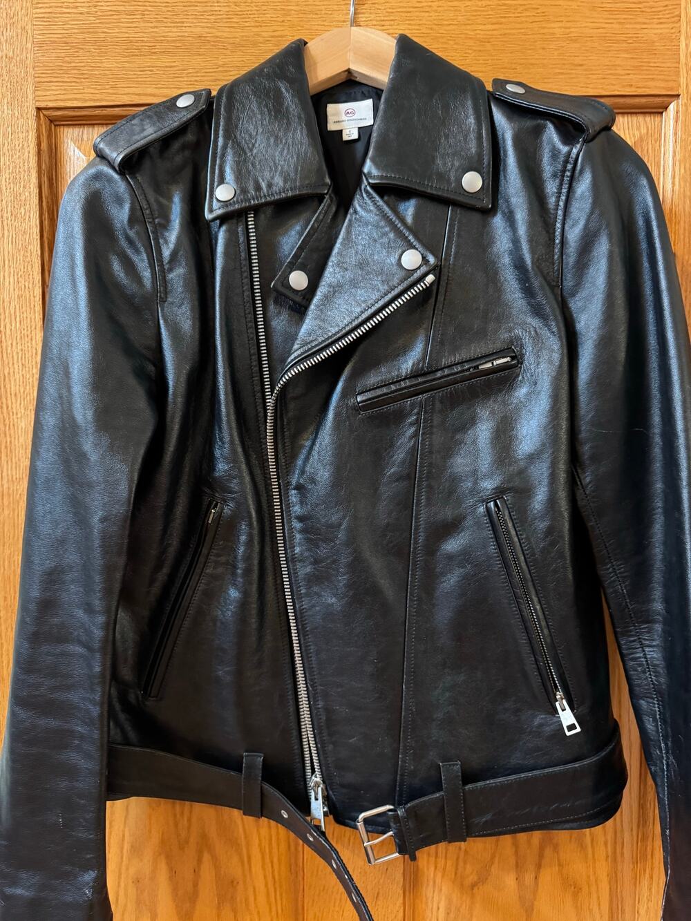 AG Reese rare BULL Leather women’s Moto Jacket small retail $1478.00